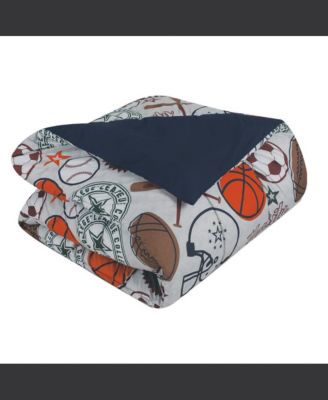 League Sports Gray 4-Piece Microfiber Comforter Set - Full