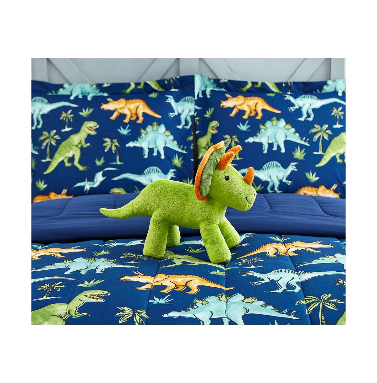 Alex + Bella Watercolor Dinosaur Navy -Piece Microfiber Comforter Set