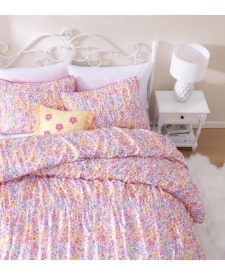 Garden Posies 4-Piece Embellished Soft Microfiber Comforter Set - Full
