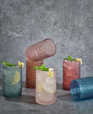 Beaded Highball Glasses, Set of 6