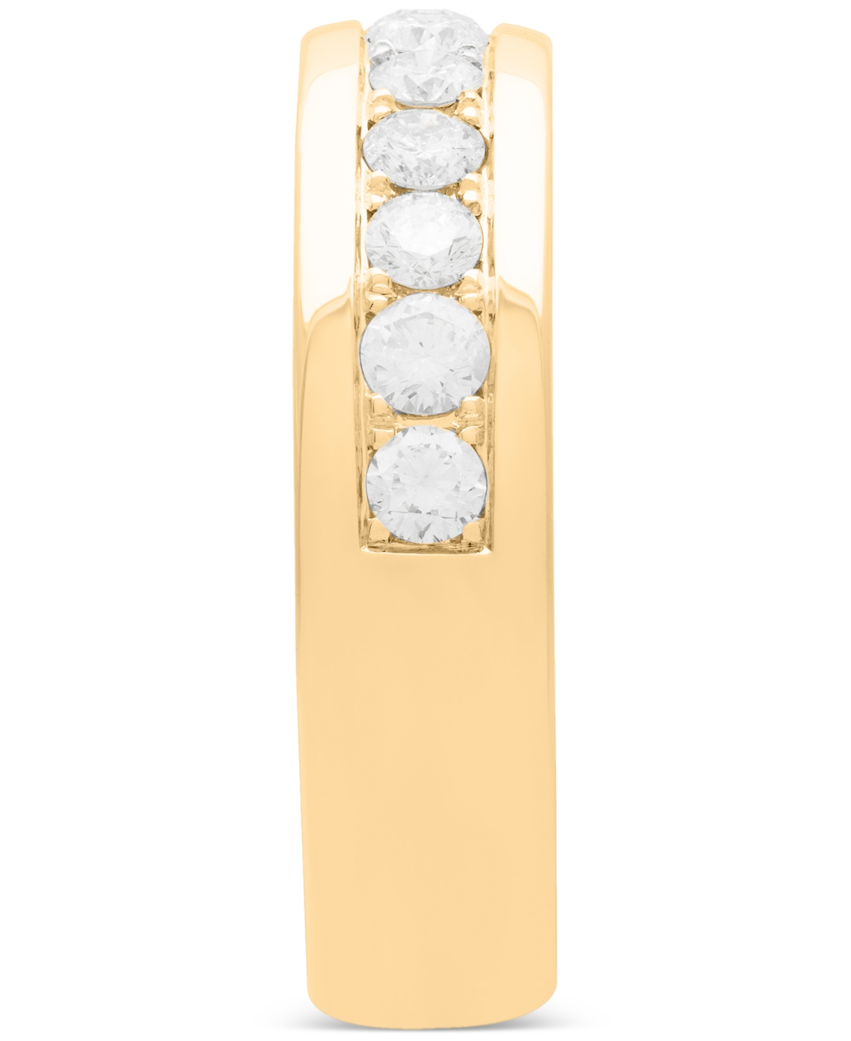 Macy's Men's Diamond Comfort Fit Band Ring (1 Ct. T.w.) In 14k White Gold (also In 14k Yellow Gold) In Yellow Gold