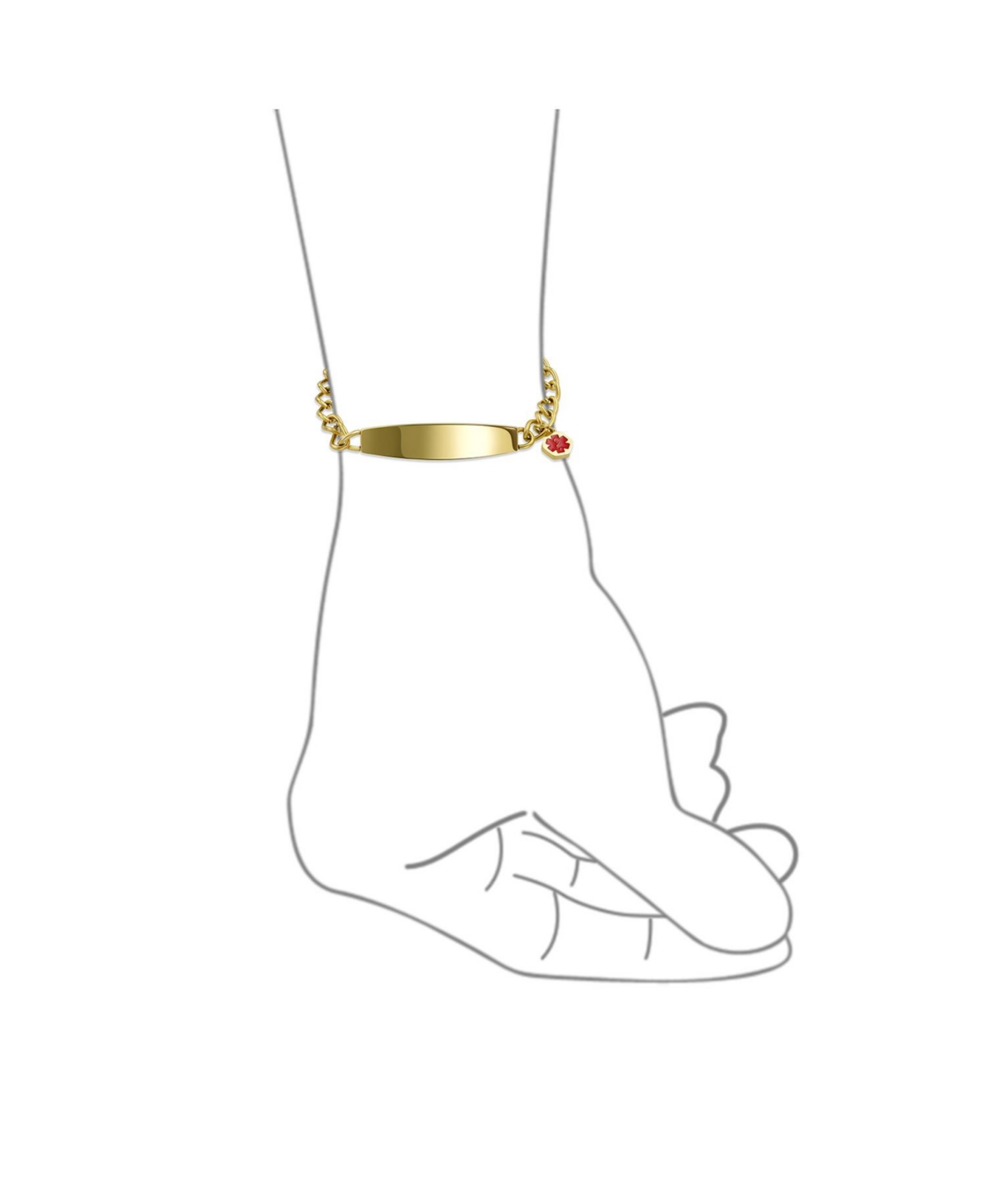 Bling Jewelry Identification Medical Id Bracelet Blank Miami Cuban Link Chain For Women Gold 2 Tone Stainless Steel - Gold-tone