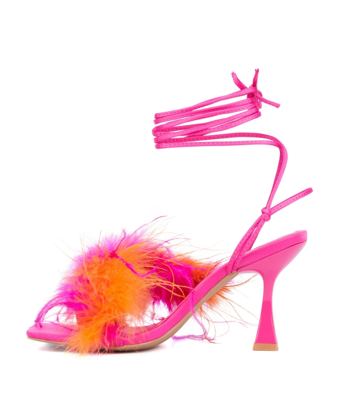 Women's Georgia Lace up Heel Sandal -orange