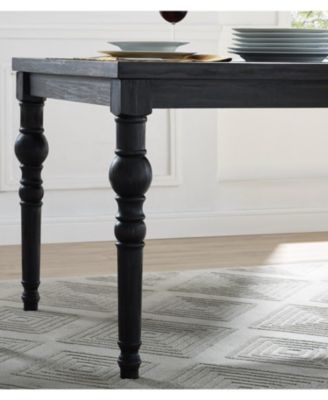 Urban Style Dark Wash Wood Dining Set Table, 4 Chairs and Bench