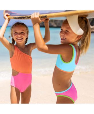 Big Girls Candy Colorblock Crop Bikini
