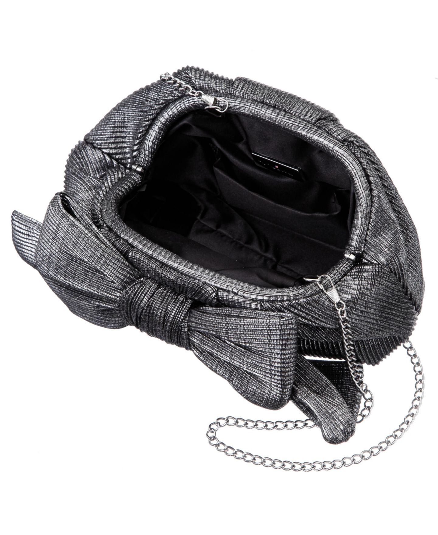 Женский клатч Nina Pleated Metallic Frame Magnetic Clutch, цвет: Графитовый металлик — фото 4