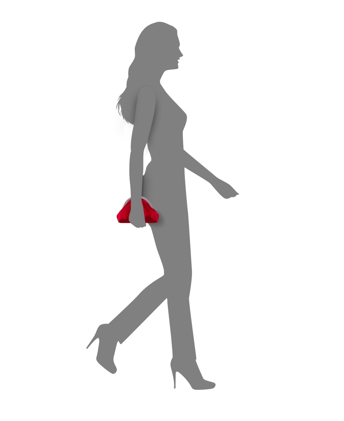 Shop Nina Crystal Trim Frame Magnetic Clutch In Red Rouge