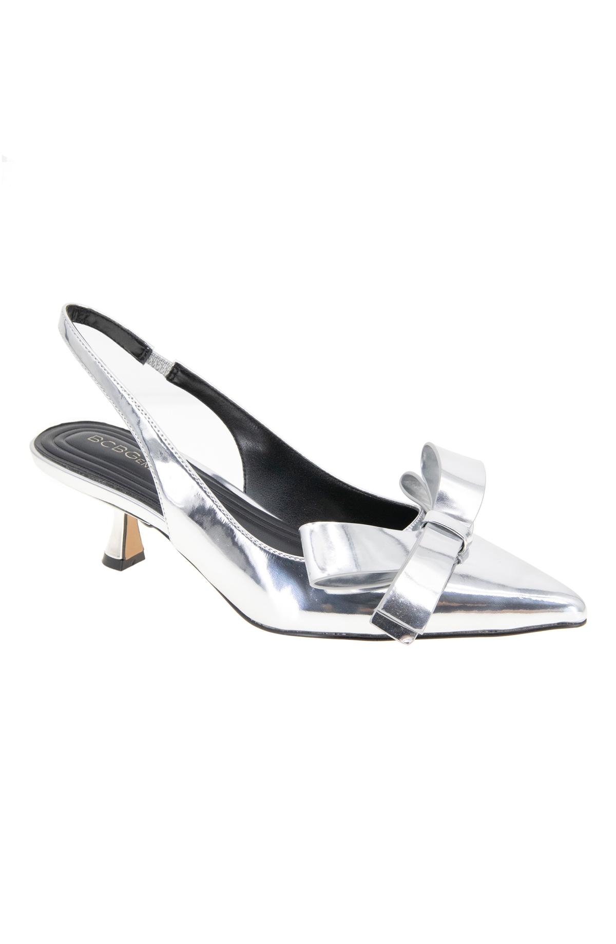Women's Kasti Slingback Kitten-Heel Bow Pumps - Black Sparkle