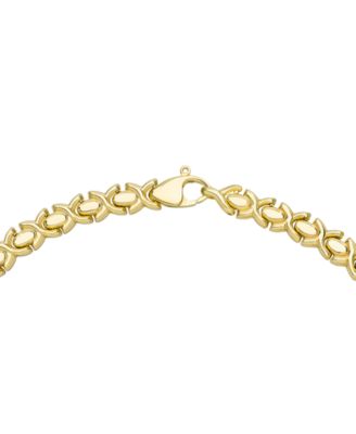 Diamond Pav&eacute; Bar Stampato XO Link 18" Collar Necklace (1/2 ct. t.w.) in 14k Gold-Plated Sterling Silver