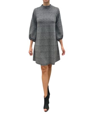 Robbie Bee - Women's Mock-Neck Balloon-Sleeve Shift Dress