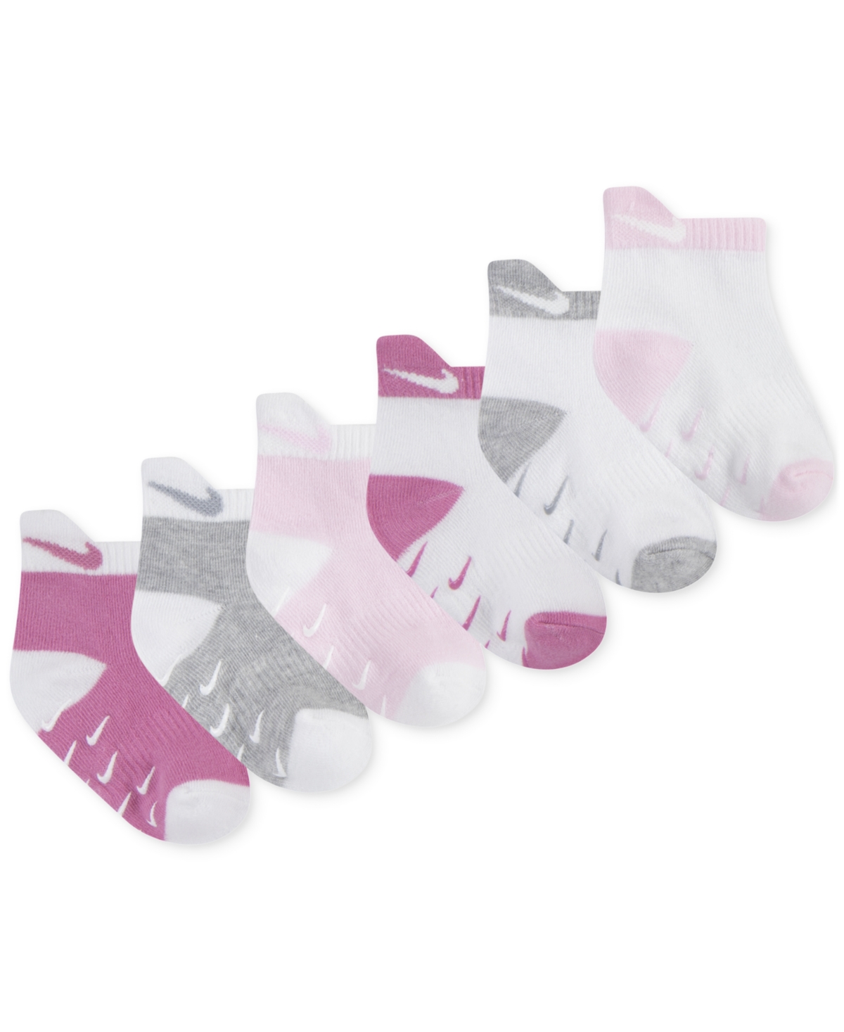 Nike Baby Or Toddler Tab Gripper Socks, Pack Of 6 In Dark Fushia