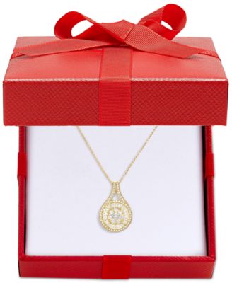 Diamond Baguette Cluster Pendant Necklace (1/2 ct. t.w.) 