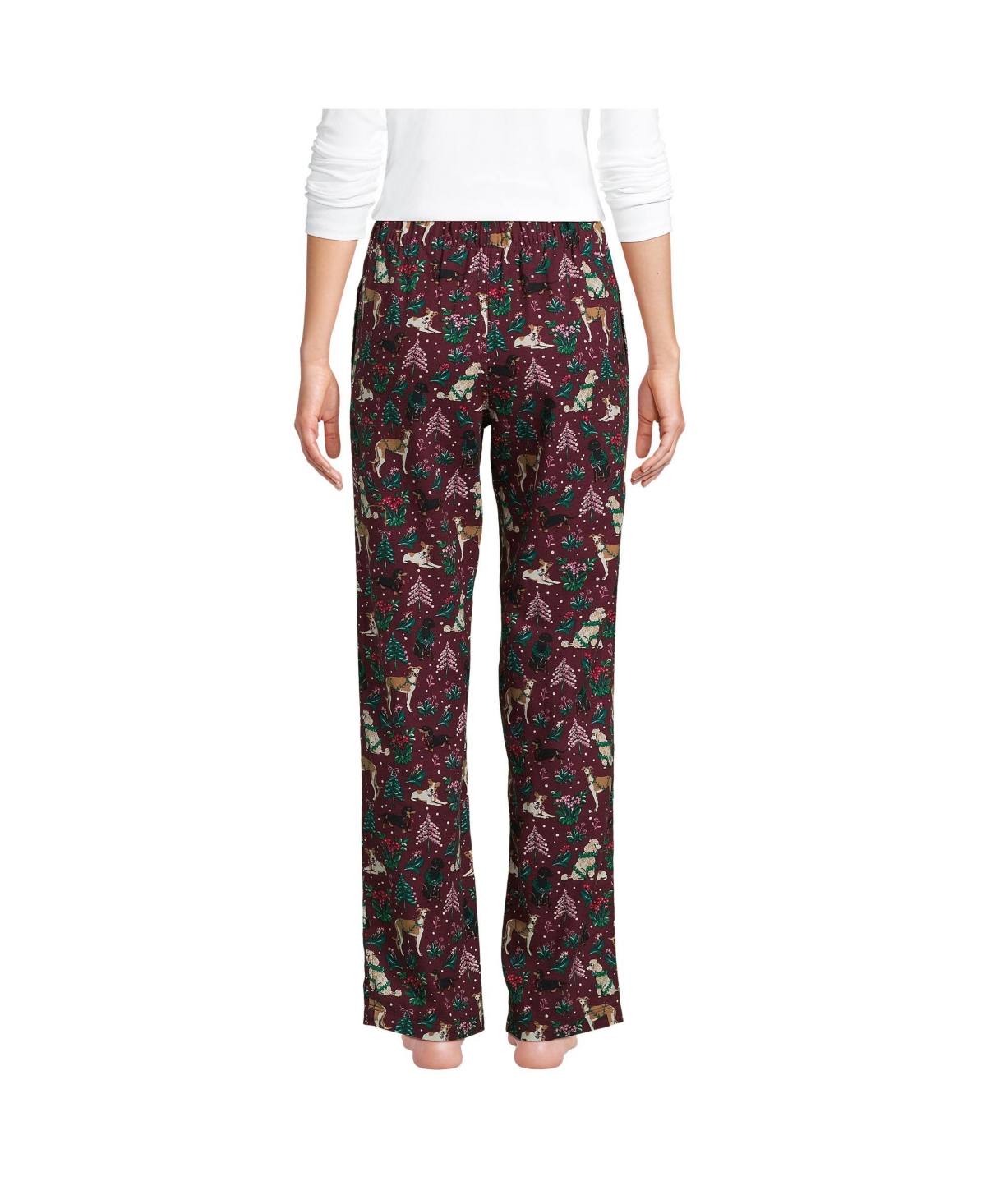 Lands' End Women's Tall Print Flannel Pajama Pants