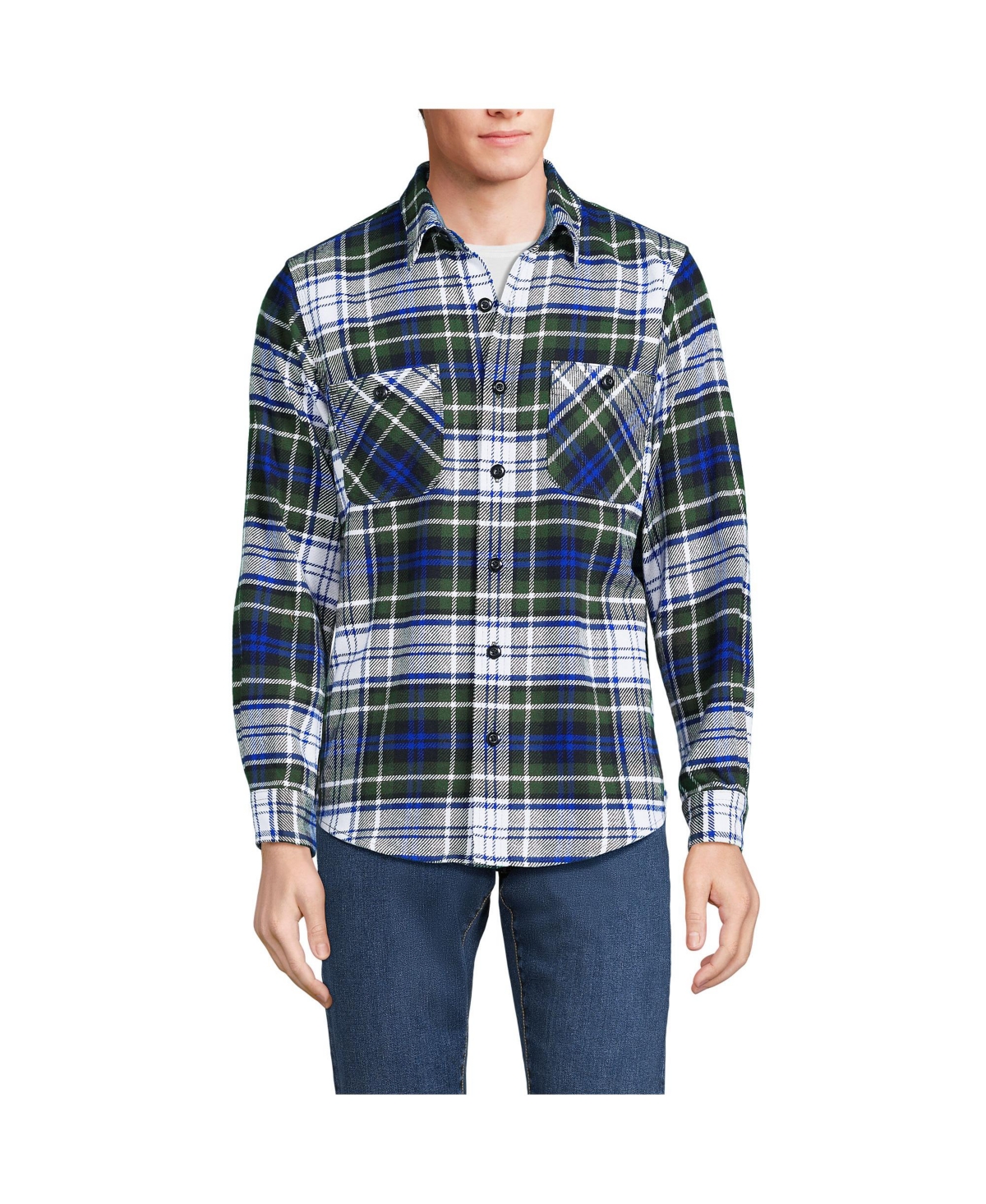 Men's Rugged Work Shirt - Black/antique alabaster plaid