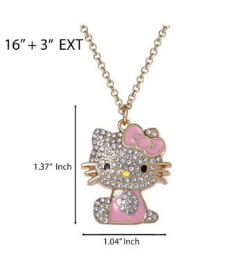 Sanrio Crystal Pendant Necklace - Gold-Tone with Colorful Enamel Accents