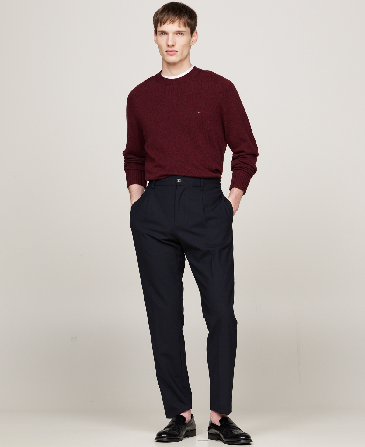 Tommy Hilfiger Men's Dress Casual Crewneck Wool Sweater