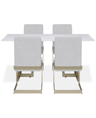 Emila 5-Pc. Metal Rectangular Table and Chairs Dining Set, Created for Macy's