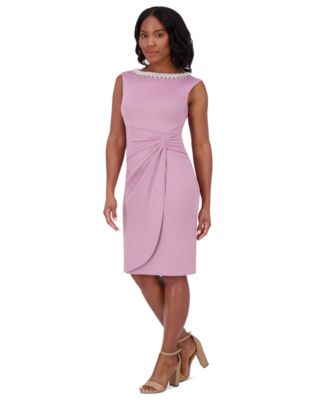 sachin and babi light blue dress Pearl, Sequin and Bead Embellished Strapless Mini Dress with Matching Detachable Sleeves main image 0