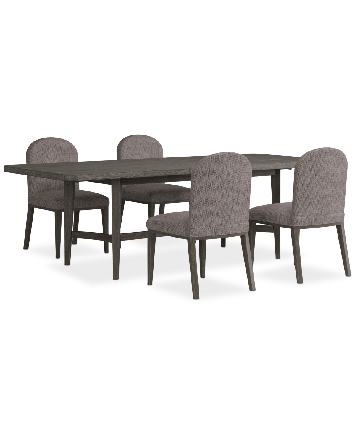 Macy's Griffith 5 Pc. Rectangular Dining Set (table & 4 Side Chairs), Created For  In Dark Gray