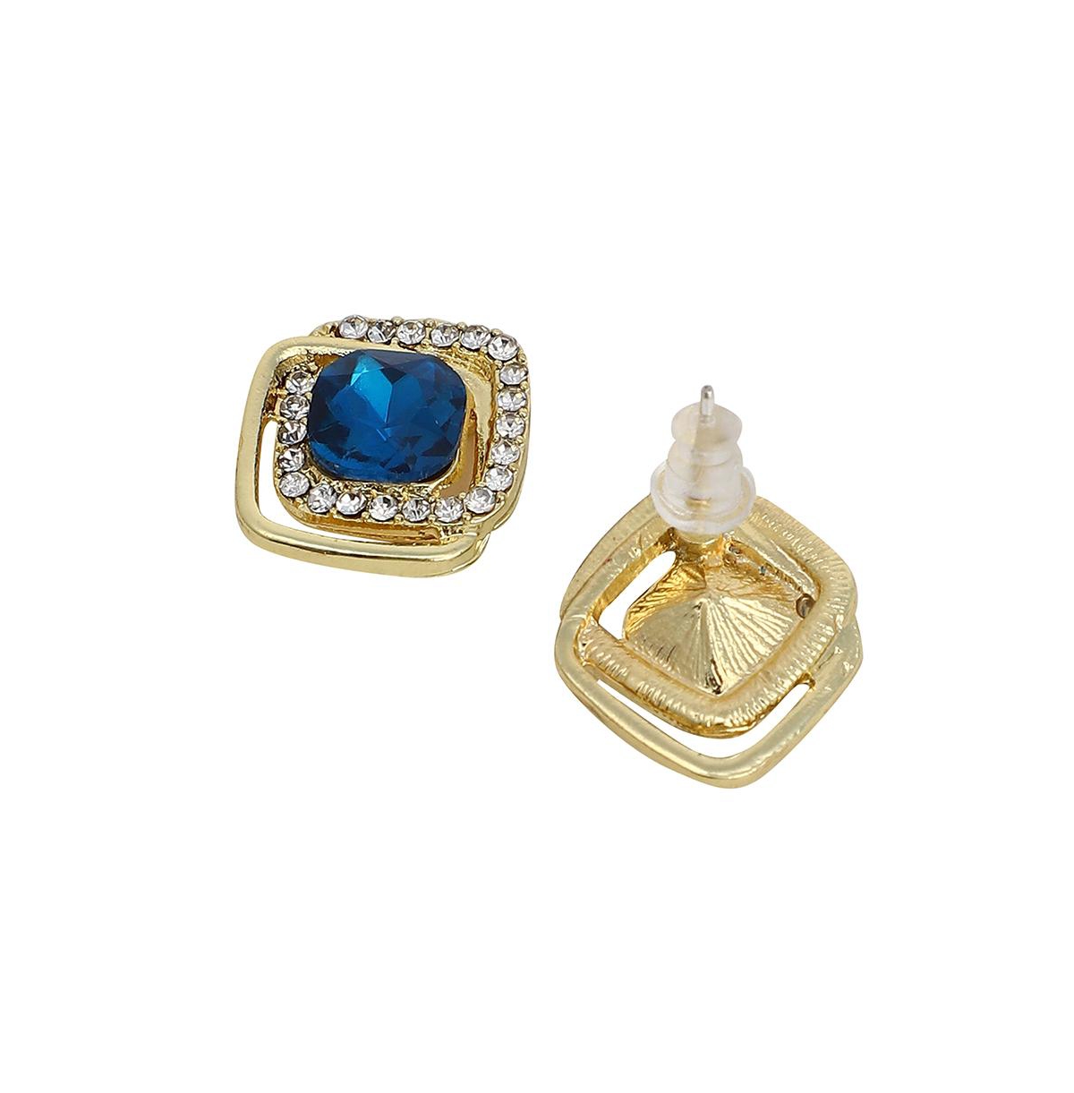 Shop Sohi Women's The Midnight Loop Stud Earrings In Blue