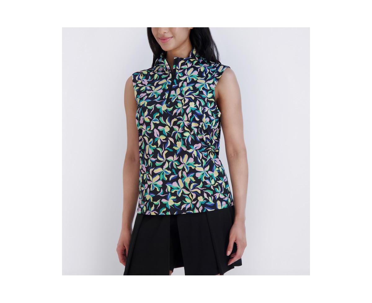 Stella Parker Women's Mock Neck Zip Front Top