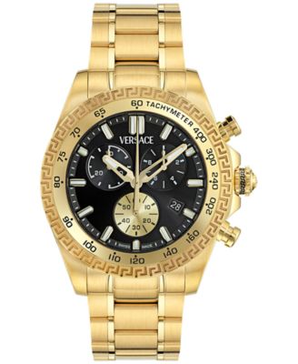 Men's Swiss Chronograph X Gold Ion Plated Stainless Steel Bracelet Watch 44mm