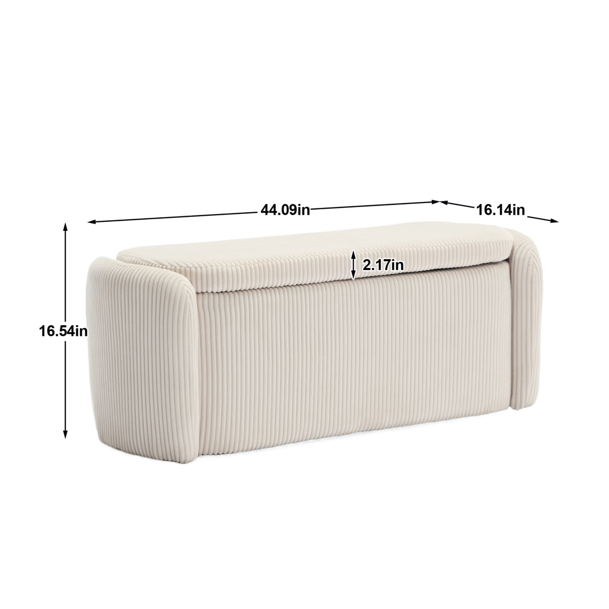 The Pop Home Modern Upholstered Storage Ottoman Bench for Living Room and Bedroom-The Pop Home