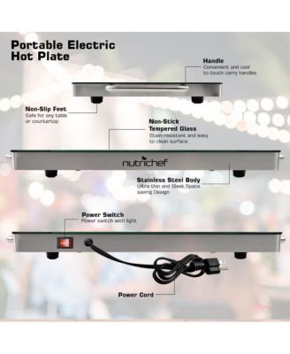 Electric Warming Tray with Non-Stick, Heat-Resistant Glass Plate, 22.4" x 6.7" Heating Surface - PKWTR40
