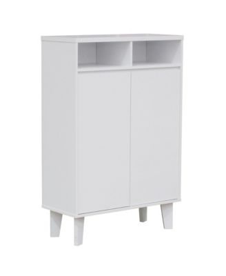 Elgin 2-Door Shoe Rack Storage Cabinet, White