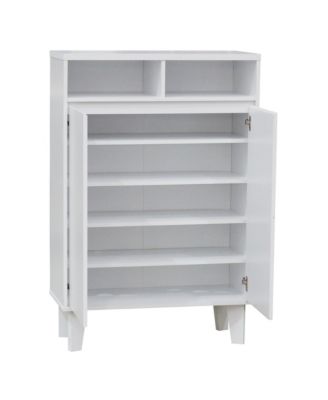 Elgin 2-Door Shoe Rack Storage Cabinet, White