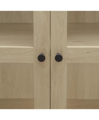 70.28" Tall Arched Kitchen Pantry, Modern Farmhouse Wood Kitchen Storage Cabinets ,Arched Storage Display Cabinet ,Natural