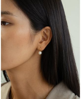 Sterling Silver 18k Gold Plated Lorelei Pearl Earrings – Dainty Earrings, Lightweight, Vacation Style