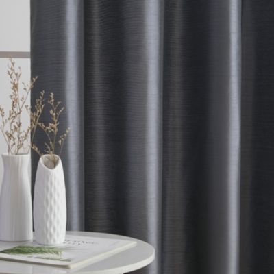 Jefferson Faux Silk Semi Sheer Light Filtering Microfiber Lined Grommet Lightweight Window Curtain Panels, Set of 2