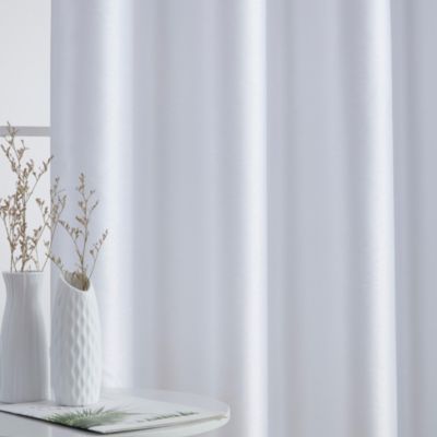 Jefferson Faux Silk Semi Sheer Light Filtering Microfiber Lined Grommet Lightweight Window Curtain Panels, Set of 2