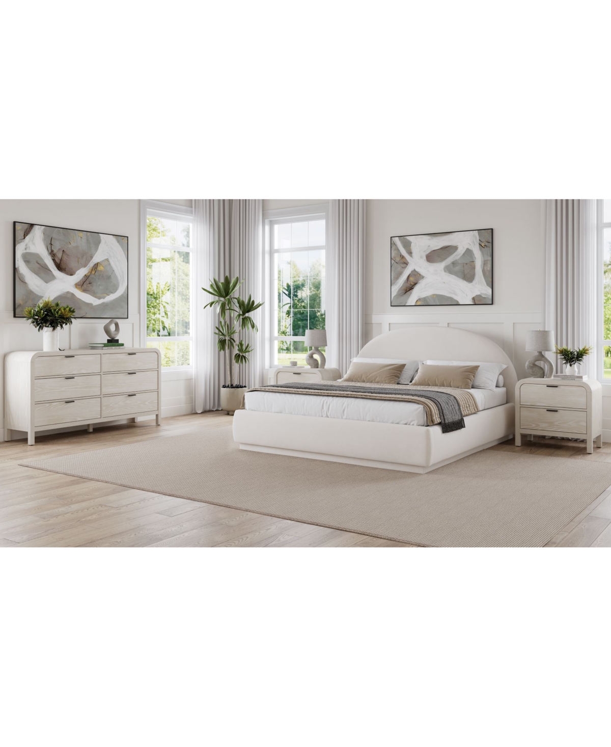 Macy's Lunare 3-pc. Bedroom Set (full Bed, Dresser & Nightstand) In Cloud