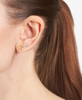 2-Pc. Set Starfish & Crystal Stud Earrings in 14k Gold Over Sterling Silver