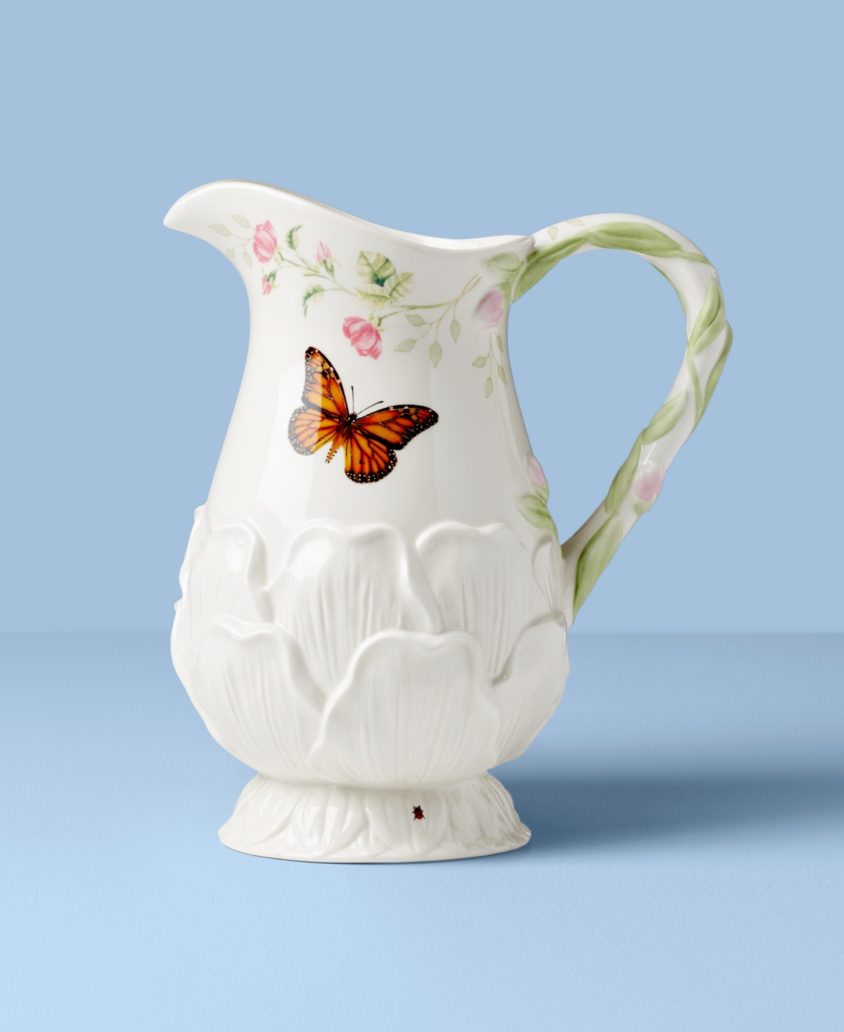 Lenox Butterfly Meadow Floral Pitcher In Multi And White