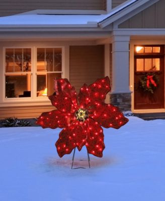 35" Outdoor Twinkling LED Poinsettia