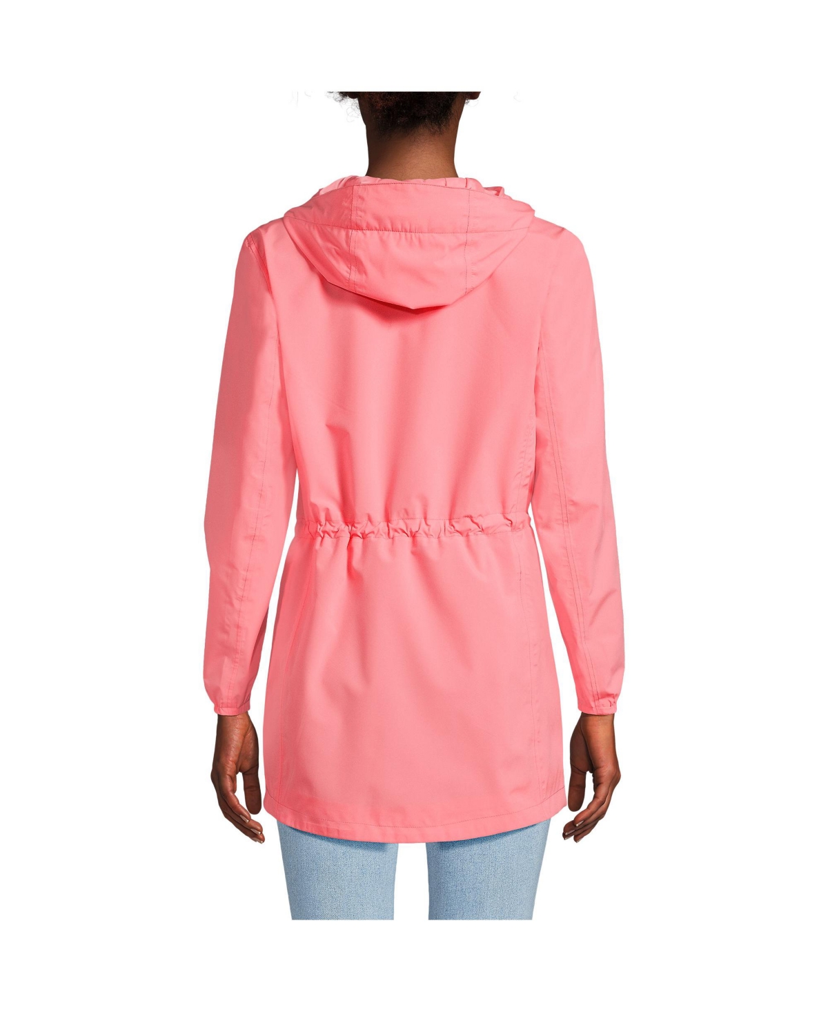 Lands' End Women's Tall Waterproof Hooded Packable Raincoat