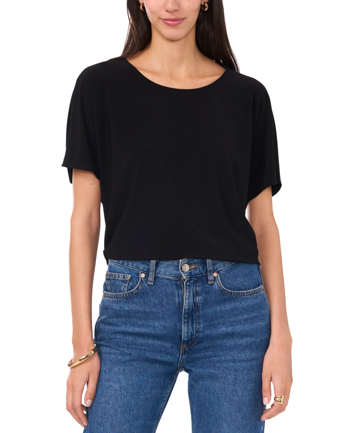 VINCE CAMUTO WOMEN'S OVERSIZED HIGH-LOW HEM CREWNECK TOP 