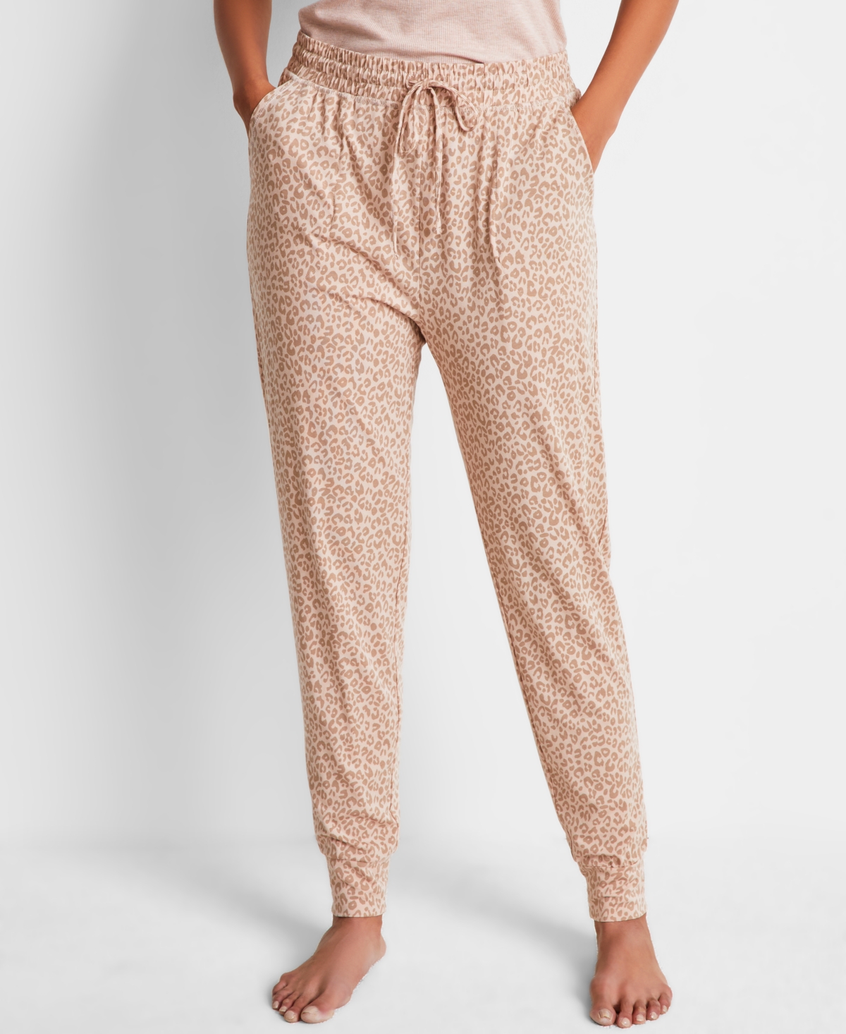 State Of Day Printed Jogger Pajama Pants Xs-3x, Created For Macy's In Soft Leopard