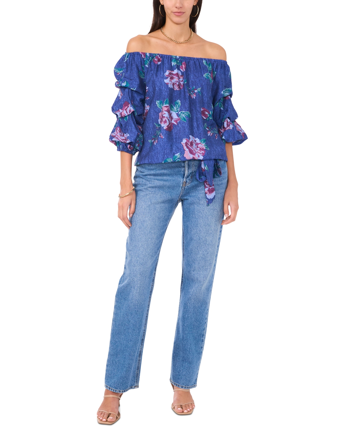 Vince Camuto Women's Floral-Print Off-The-Shoulder Top