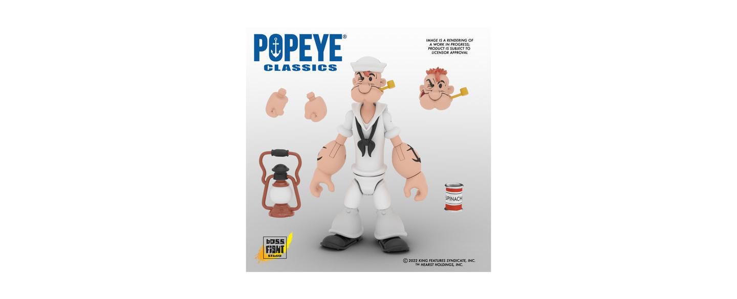 Детская фигурка Popeye in White Sailor Suit Classics 1:12 Scale 4" Action Figure, Ages 8+ — фото 3