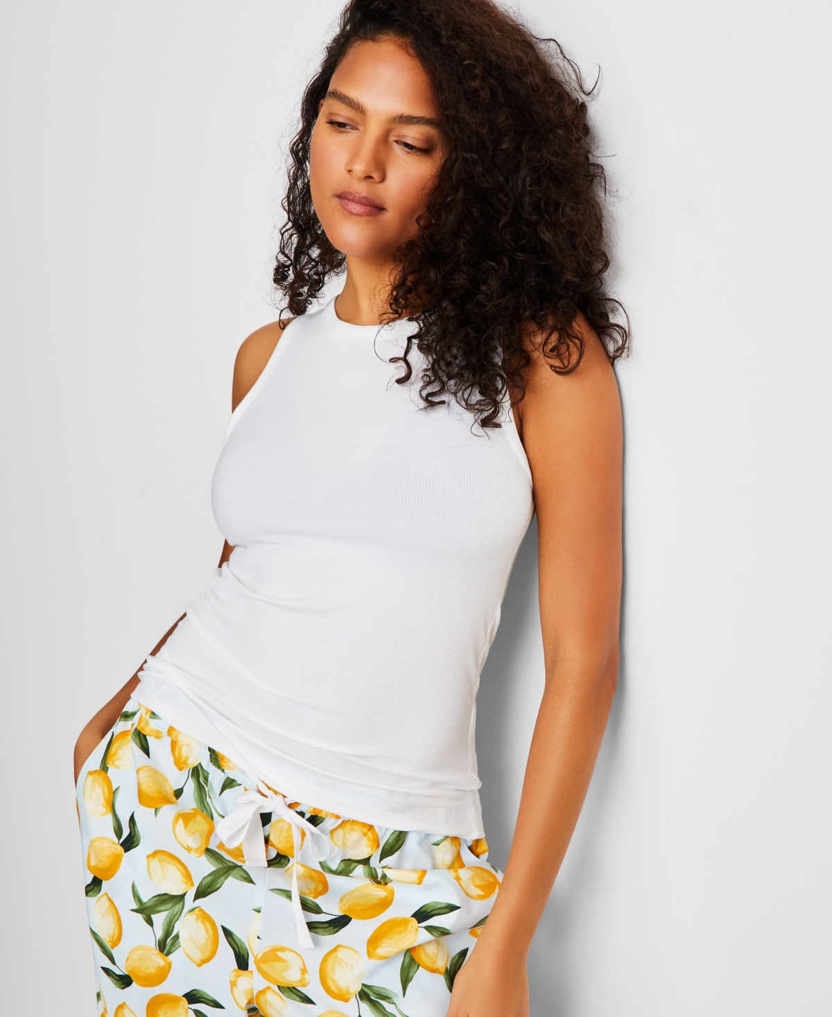 Women's Ribbed High-Neck Sleep Tank Xs-3X, Exclusively at Macy's - Spice Chai