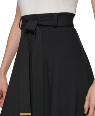 Women's Belted A-Line Dress