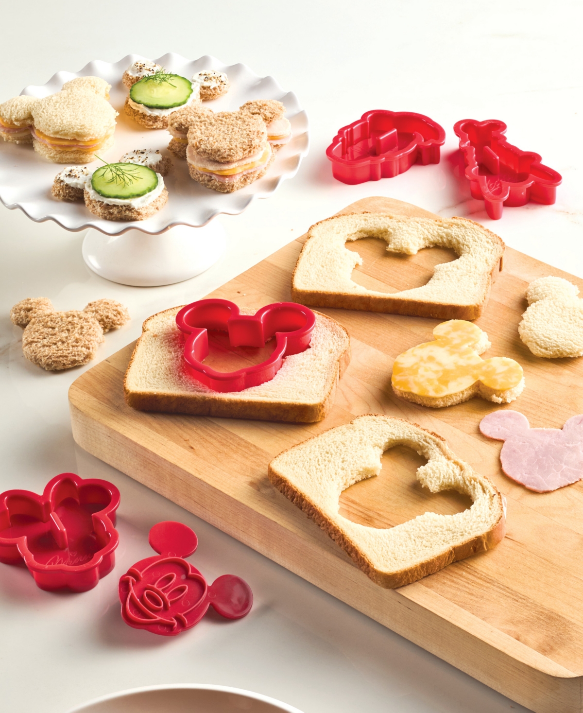 Disney Home Bake With Mickey Mouse 8-piece Cookie Cutter And Stamp Set In Red