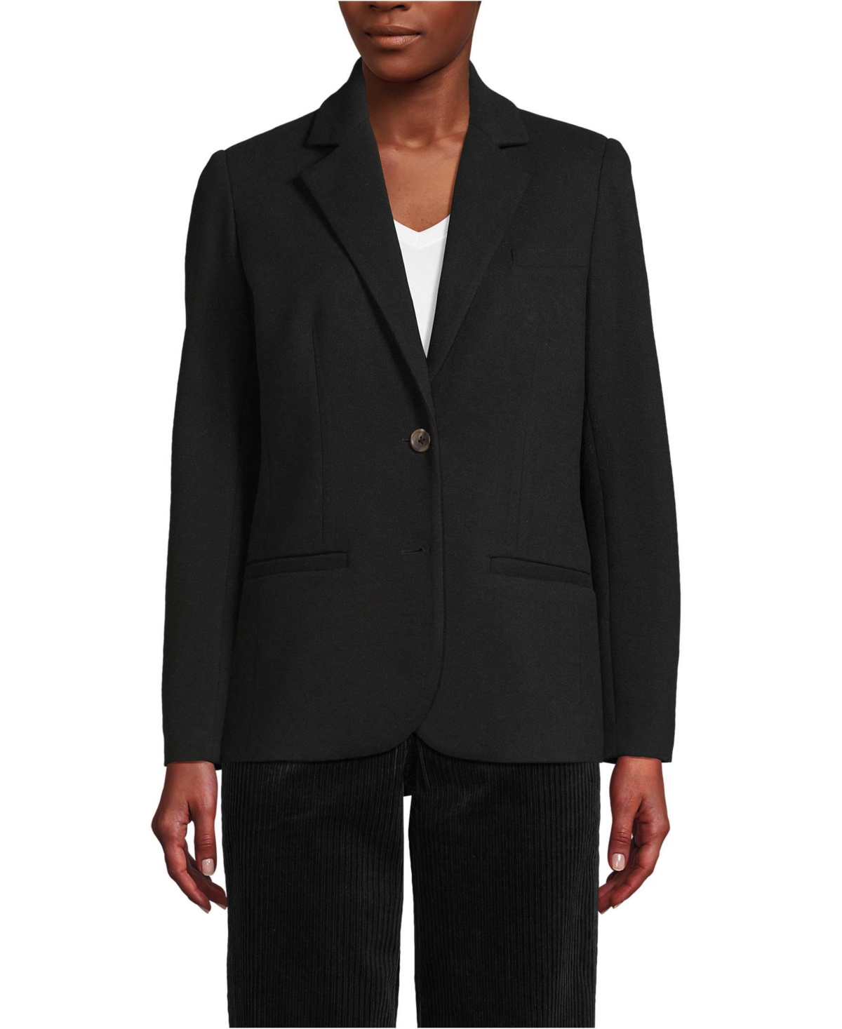 Lands' End Women's Brushed Ponte Traditional Blazer