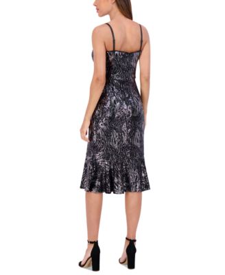 Women's Sequined Fit & Flare Dress