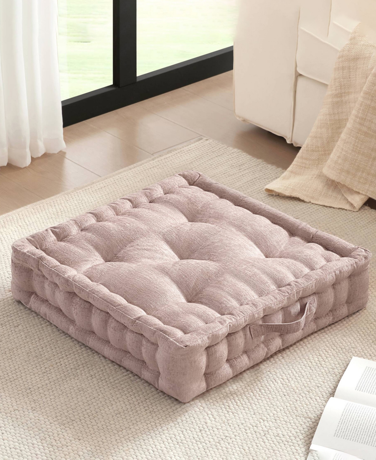 Intelligent Design Azza Chenille Square Floor Pillow Cushion, 24" x
