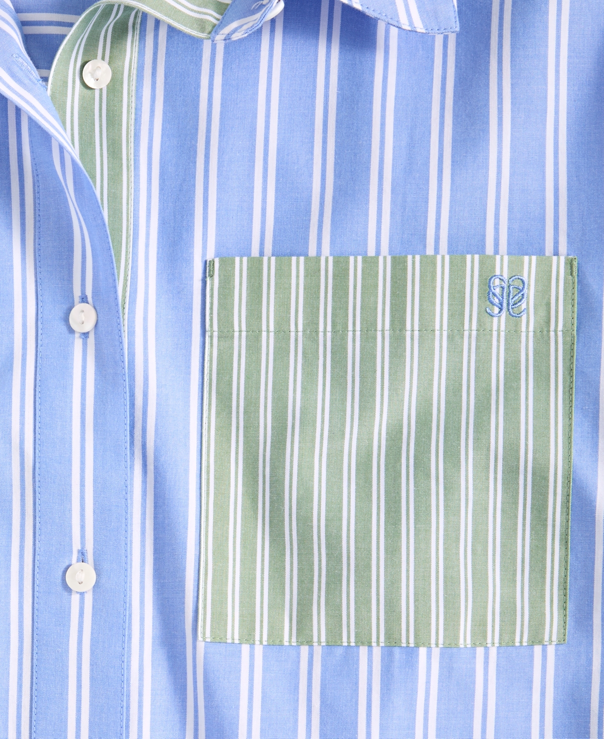 State Of Day Women's Colorblocked Striped Boxer Pajama Set, Exclusively At Macy's In Yacht Blue
